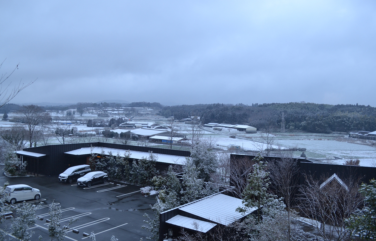 うっすらと雪化粧した白金の森をお楽しみください